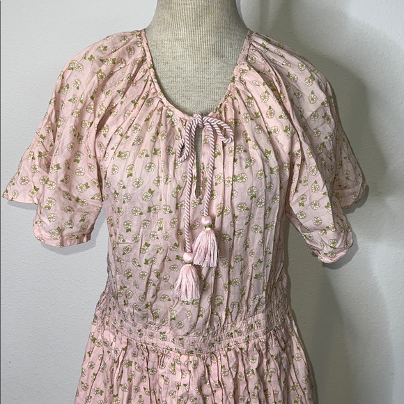 Roller Rabbit Fae Dulcita Romantic Cotton Floral Smocked Waist Dress - Picture 3 of 5
